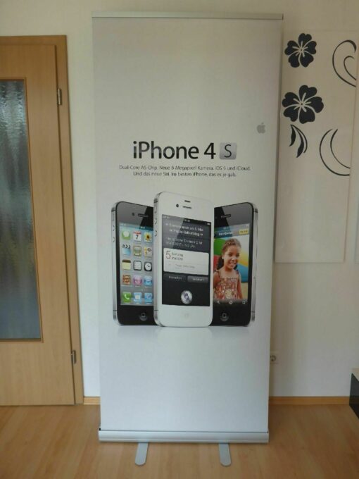 1x APPLE iPhone 4S Werbeschild Reklame Aufsteller Pylon Roll-up Display Banner – Bild 4