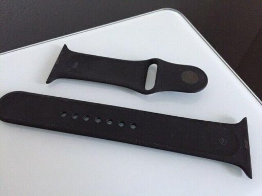 Apple Watch 42mm SPORT M/L Loop Silicon Armband schwarz iWatch Uhrenband – Bild 3