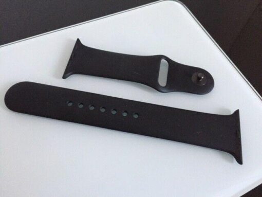 Apple Watch 42mm SPORT M/L Loop Silicon Armband schwarz iWatch Uhrenband