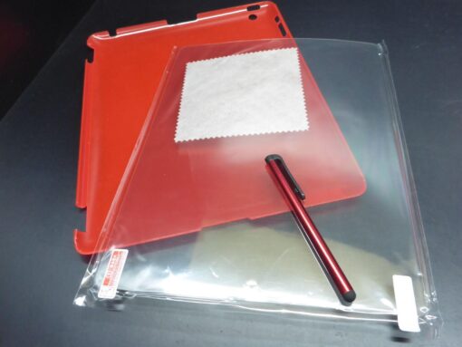 NEU für Apple iPad 2 3 4  Hülle ROT hinten Case smart Cover Displayschutzfolie