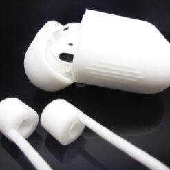 für AirPods Silikonhülle mit Halteband Straps TOPSchutz perfekte Passform Etuis