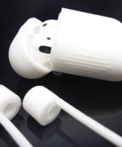 für AirPods Silikonhülle mit Halteband Straps TOPSchutz perfekte Passform Etuis