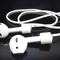 für AirPods Silikonhülle mit Halteband Straps TOPSchutz perfekte Passform Etuis