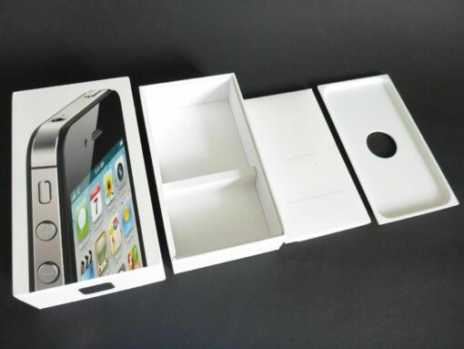 nur VERPACKUNG für iPhone 4S BLANKO schwarz * ohne iPhone * Box Schachtel Karton