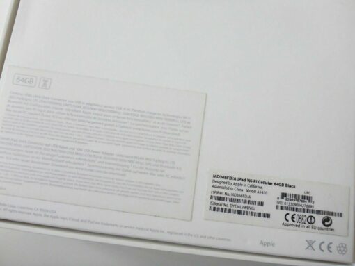 nur VERPACKUNG iPad 2 Wi-Fi 64GB Cellular BLACK *ohne iPad* Box Schachtel Apple – Bild 9
